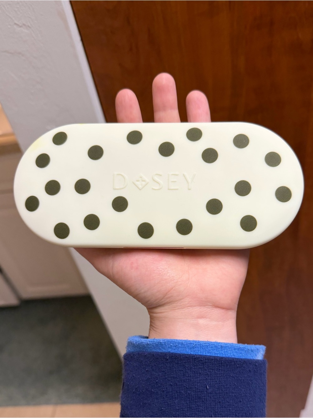Anthropologie Dosey 7 day Pill Compact Case Polka Dot with Olive Dots